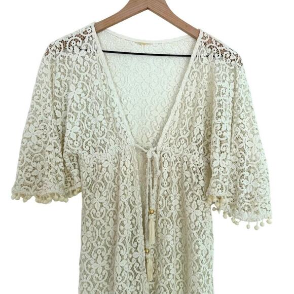 Patbo Vintage Crochet Cover Up Off White O/S - Picture 3 of 12